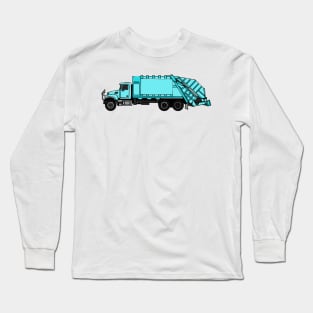 Garbage truck cartoon illustration Long Sleeve T-Shirt